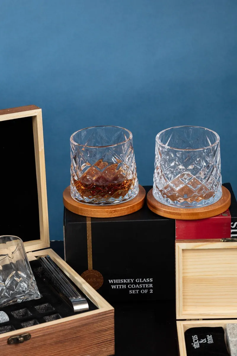 Whiskey Glasses And Stone Set