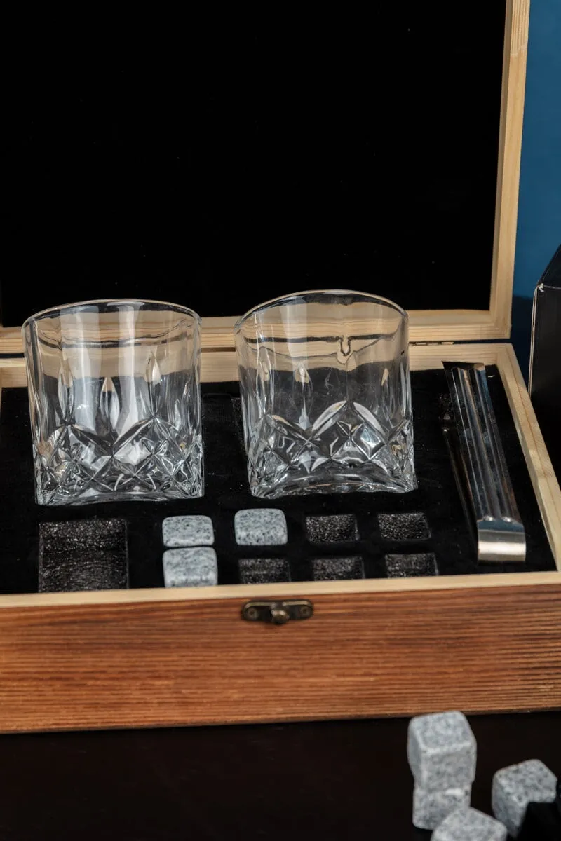 Whiskey Glasses And Stone Set