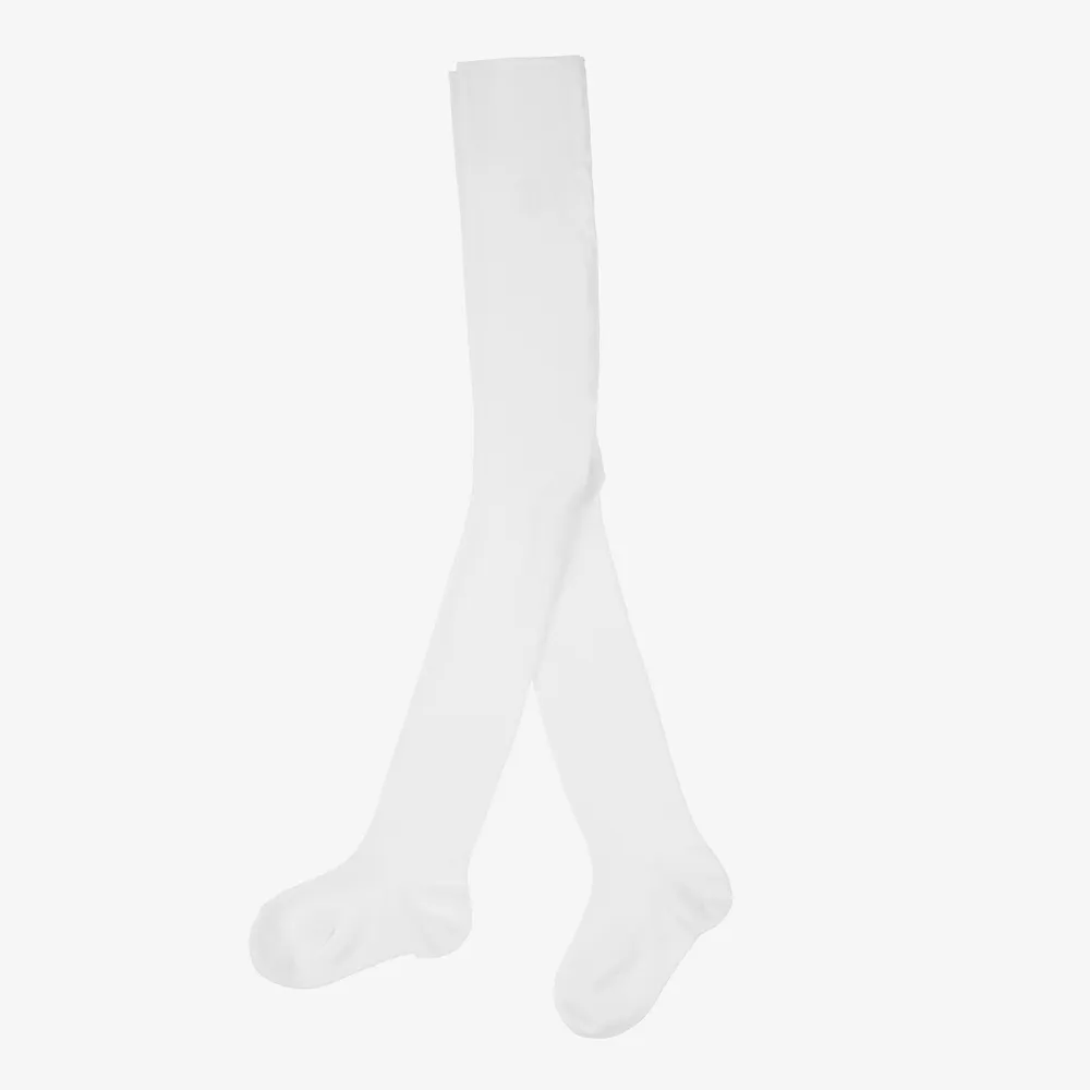 White Cotton Baby Tights