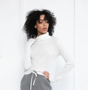 White Lightweight Thermal Turtleneck