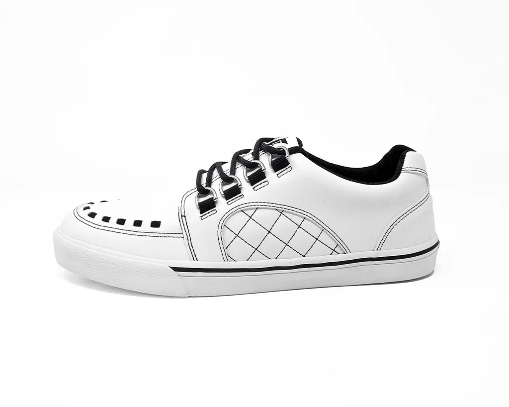 White TUKskin Quilted Interlace Sneaker