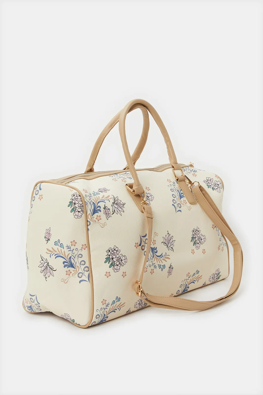 Women Beige Printed Hold All Bag