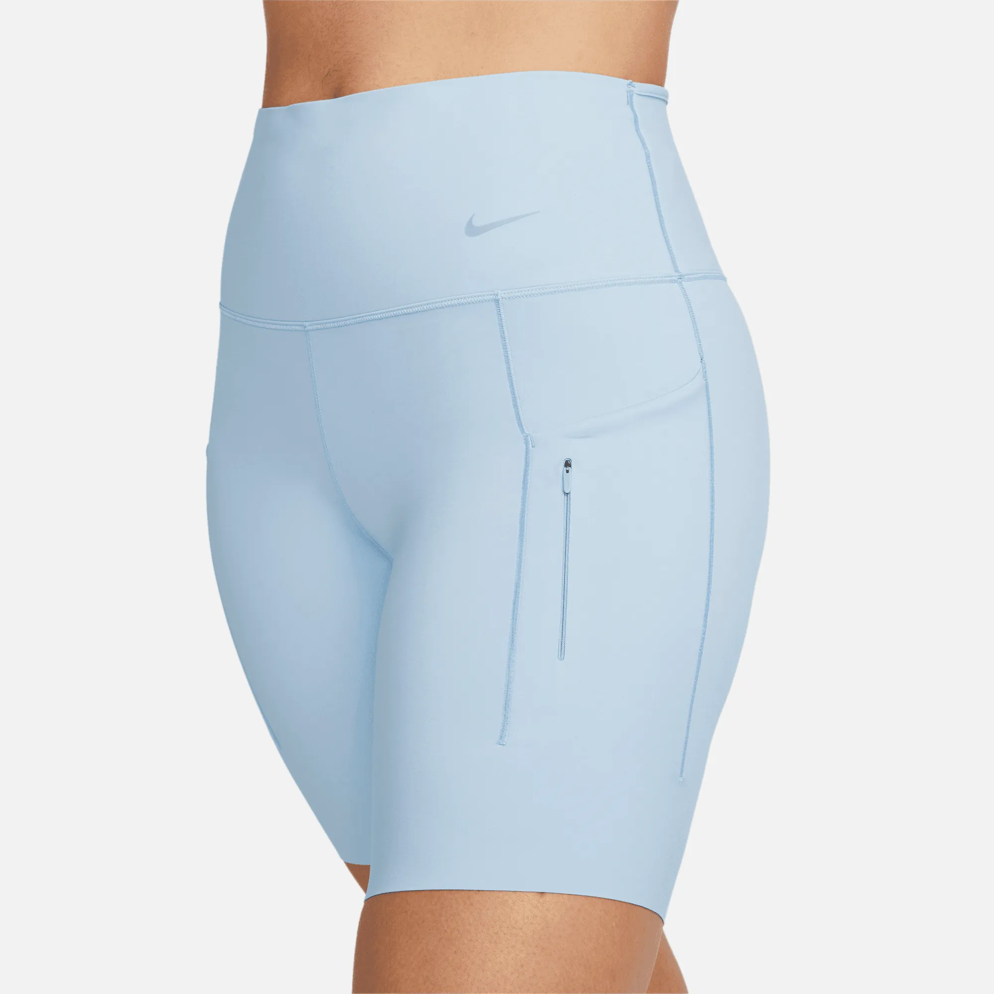 Women’s Go Firm-Support High-Waisted 8” Shorts (441 - Light Armory Blue/Black)