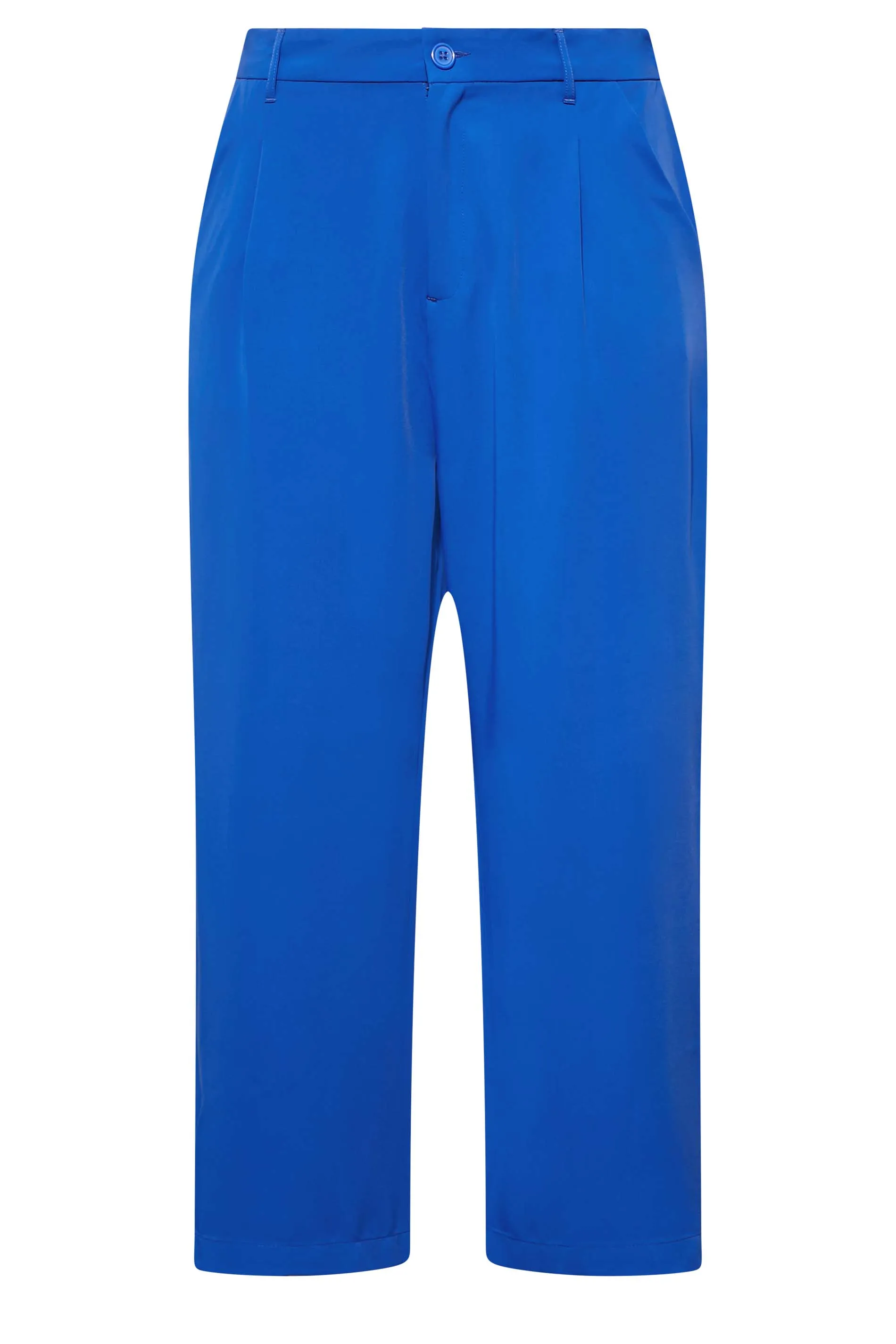 YOURS Curve Bright Blue Wide Leg Dad Trousers