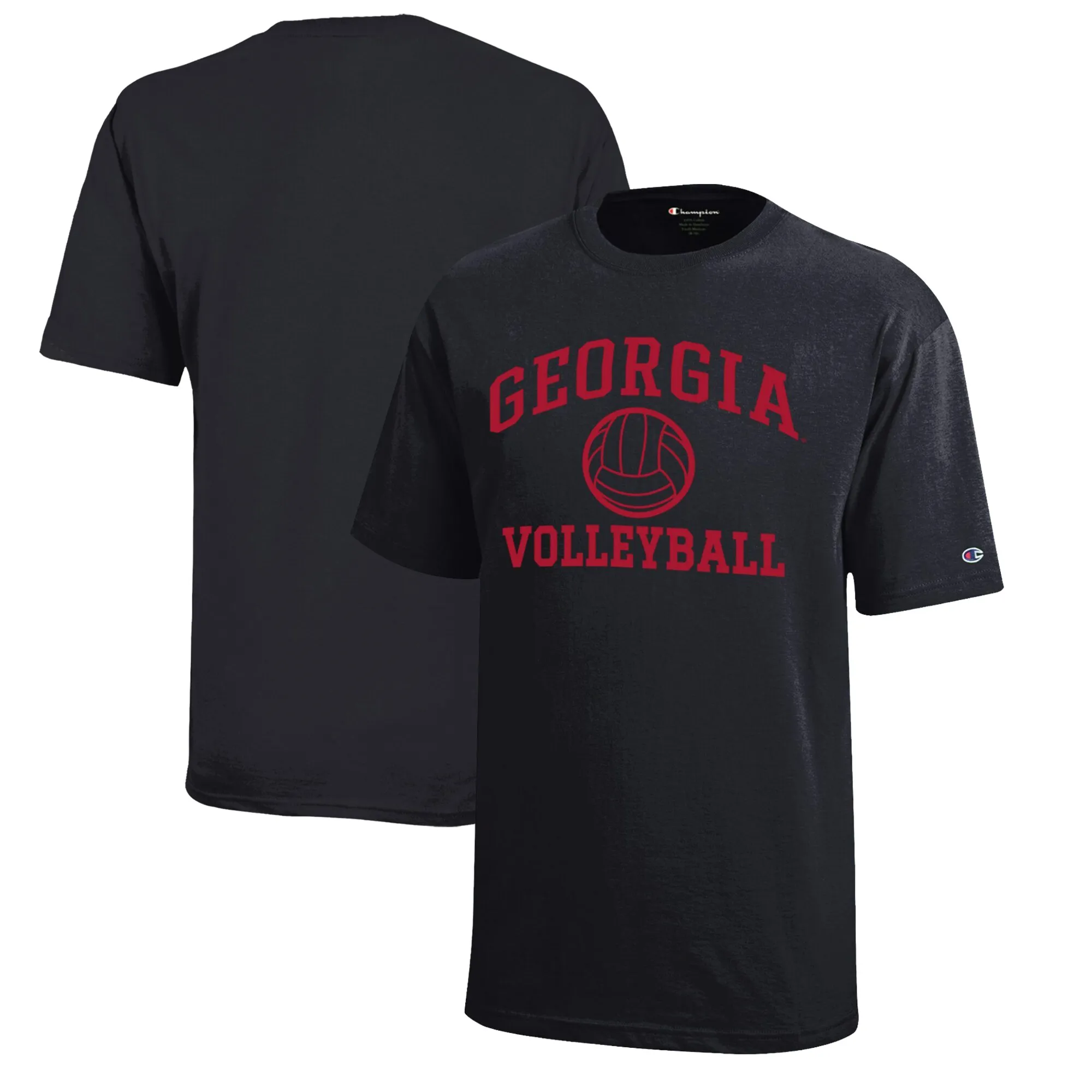 Youth Champion  Black Georgia Bulldogs Icon Logo Volleyball T-Shirt